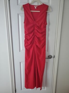 River Island Red Textured Sleeveless Dress
